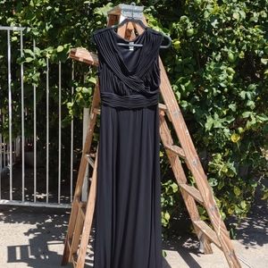 Sangria Maxi Dress Ruched Empire Waist Sleeveless